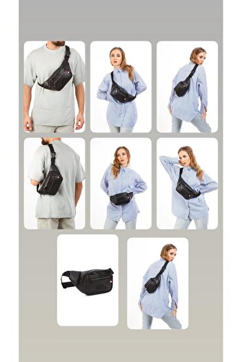 GENÇ Leather Waist Shoulder Bag Multi-Pocket Stylish Look