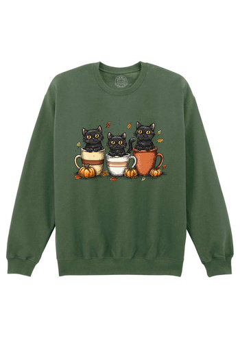 Cu Pisici Printed Sweatshirt-Cozy Cats, Unisex