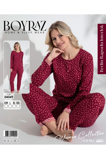 BOYRAZ 04049 Women's Long Sleeve Pajama Set