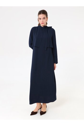 Refka Hijab Dress - Navy Blue -
