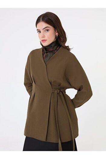 Refka Belted Side-Tie Jacket - Khaki -