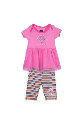 Peppa Pig Girls' Sleepwear Set, "Look for the Rainbow," 12 Months, Pink, 100% Cotton