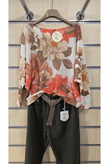 Park Moda Mercerized Blouse Mixed Floral Pattern