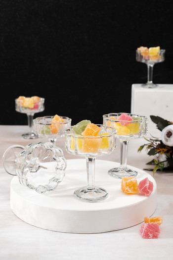 ORTAKÖY CENNETİ 6-Piece Daisy Footed Turkish Delight Bowl