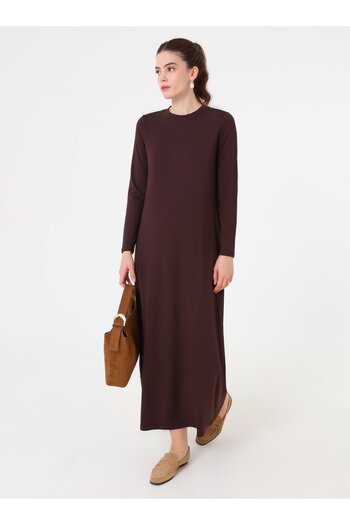 Benin Hijab Dress - Brown -