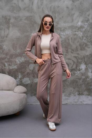 Elaxi Modal fabric slim fit hooded two-piece set