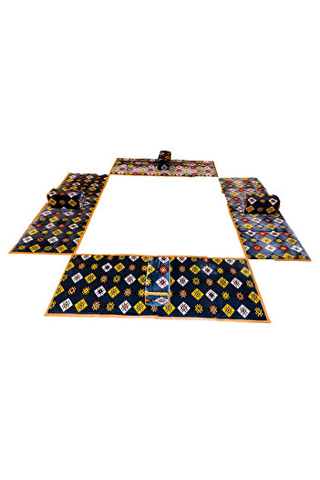 Cady One 8-piece foldable ground mat, 200*70 cm, for 8 people, with 4 mattresses and 4 mattresses