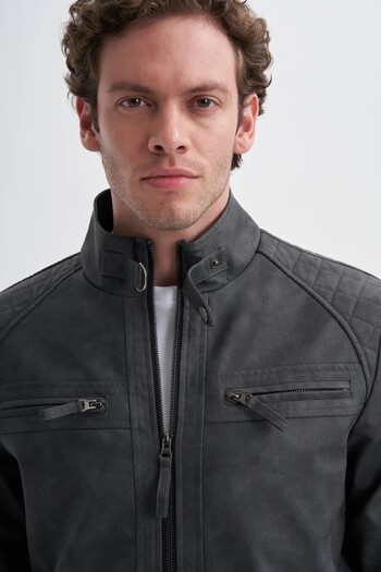 Cazador Men's Pu Leather Coat 10620 Black