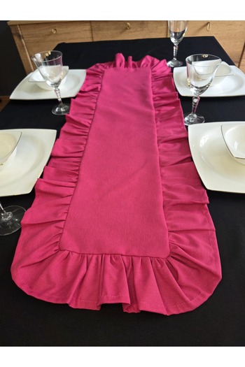 Angels' Collection Ruffled Around the Edge Runner - Has a Liquid Repellent Property