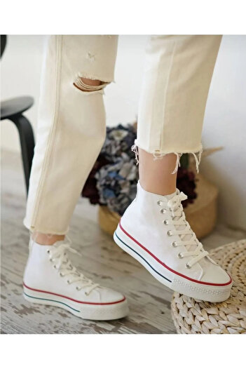 King Crow Kn103 White Red Striped Thick Sole Long Linen 5 cm Height Increasing Sneaker