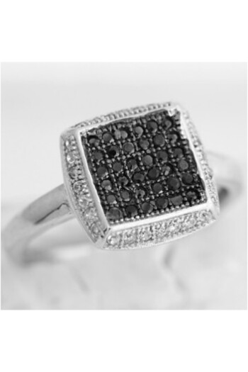 Flippy Inel de dama din Argint 925 cu model patrat si zirconii, marimea 53