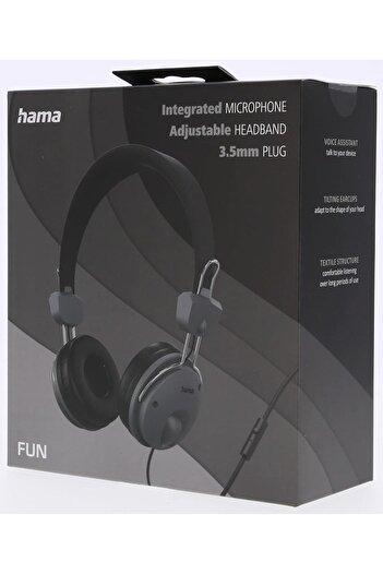 Hama Fun Hi-Fi On-Ear Corded Headphones, Black
