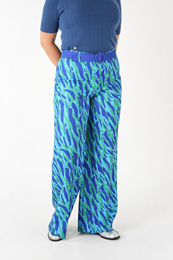 Guzella Printed Wide-Leg Plus Size Pants