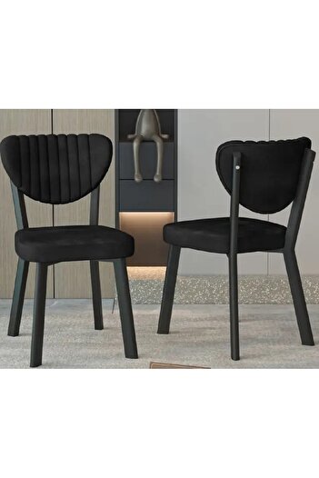 Casafun Velvet Upholstered Chair, extra durable black metal frame, Gemstone, for kitchen, living room, HoReCa