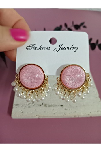 mos&more Lightweight Women's Earrings with Pink Pearls
