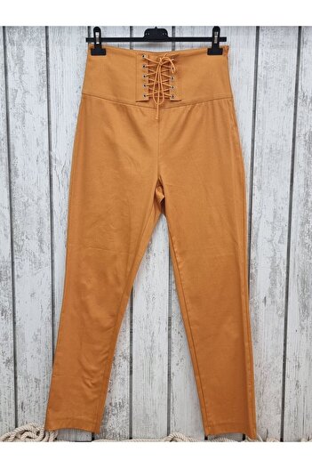 pudubutik High Waist Carrot Orange Pants