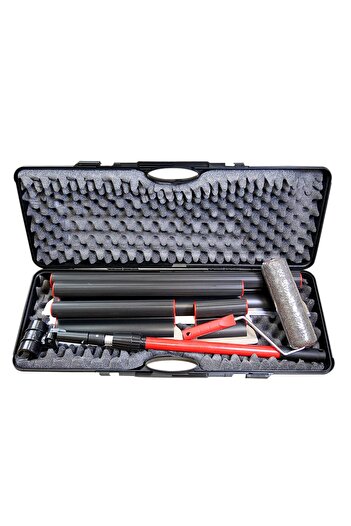 Lanoliv Set of 4 professional trowels, stainless steel, 20, 40, 60, 80 cm, adapter, extension handle 0.73-1.2 m roll