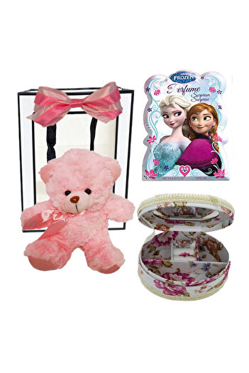 velve Pachet Childes, ursulet de plus, cutiuta pentru bijuterii, Set Disney Frozen,Tatoo, Semn de carte