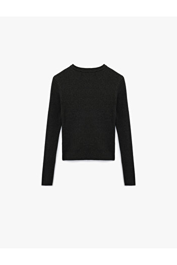 Koton Long Sleeve Crew Neck Stone Knit Sweater