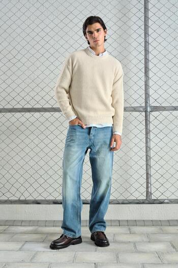 GIESTO Regular Fit Ribbed Knit Sweater