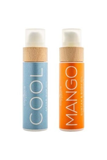 Cocosolis Body Tanning Oil Set with Mango Scent and After-Sun Oil by + Free Transparent Bag
