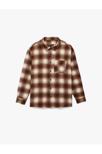 Koton Regular Fit Pocket Detailed Long Sleeve Classic Collar Lumberjack Shirt
