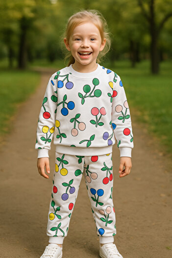 minitrends 3-Piece Seasonal Printed Girl's Bottom and Top Set