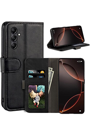 m.tk moveteck Samsung Galaxy S25 Fe Case 360 Full Coverage Leather Textured Flip Wallet Stand Cover with Card Holder