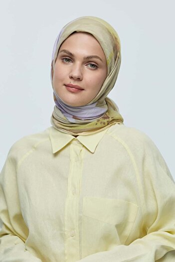 Modakaşmir Lavendi Pattern Bamboo Scarf