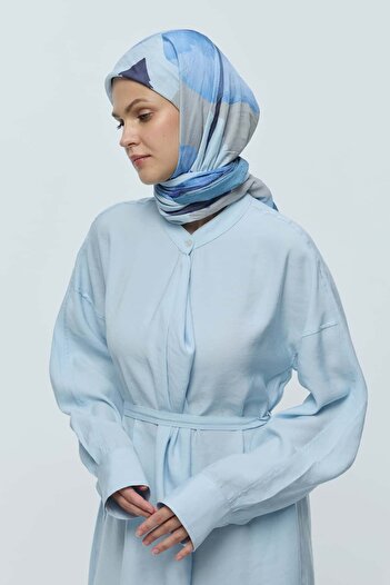 Modakaşmir Lavendi Pattern Bamboo Scarf