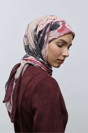 Modakaşmir Marbled Pattern Bamboo Scarf