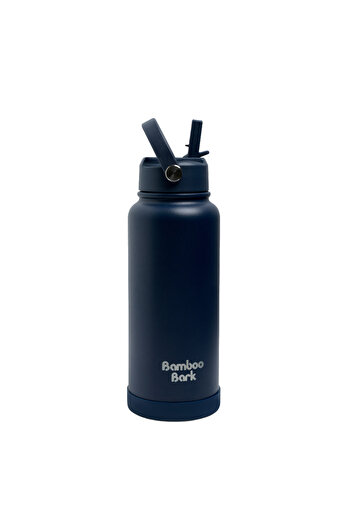 Bamboo Bark 1000 ML Insulated Water Bottle with Sipper Lid – Stainless Steel Double Wall Vacuum Flask