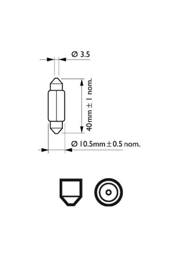 Philips BEC FESTOON T10.5X43 5W SV8.5 12V SET 10 BUCĂȚI