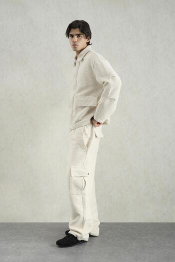 GIESTO Jacquard Patterned Beige Jacket