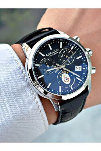 Quantum Functions Active Leather Cord Steel Case Original Licensed Galatasaray Fan Men's Wristwatch