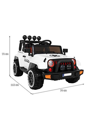 NOVOKIDS NOVOKIDS™ Full Time Jeep 4X4 PRO Battery-Powered Electric Ride-On Car for Kids, White