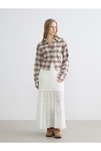 LC Waikiki Sparkling Choices from Shining Store |   A-Line Lace Skirt with Elastic Waistband