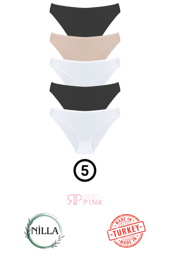 Roft & Pink Lot of 5 women's cotton bikini briefs
