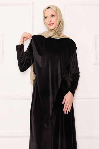 EBRUTESETTÜR Velvet Suit with Asymmetrical Detail on the Front