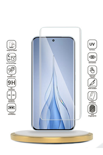 Wtech Tecno Pova Slim 5G 2025 Curved Edges UV Full Glue Full Tempered Glass Screen Protector Clear