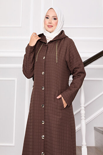 EBRUTESETTÜR Quilted Cap with Hood and Pocket Detail