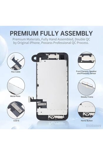 EFAITHFIX LCD Display for Iphone 7, Black - CN