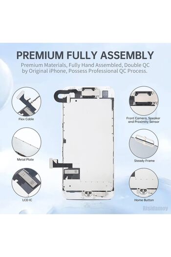 EFAITHFIX LCD Display for Iphone 7, White - CN