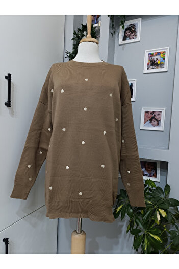 DENİZLİFE Women's Heart Detailed Knitwear Sweater