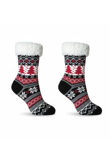 Aware Time Christmas Themed Fleece-Lined Non-Slip Sole Knee-High Socks