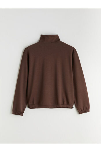 LC Waikiki Brown Stand Collar Women's Sweatshirt