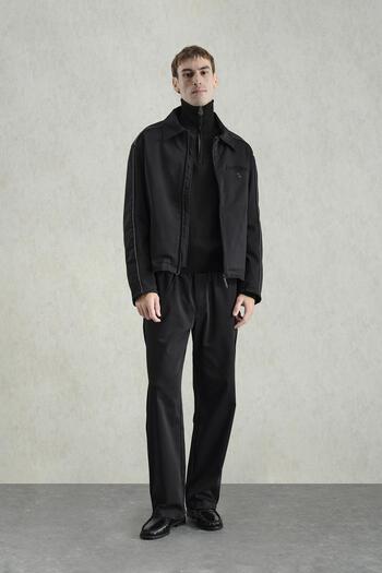 GIESTO Black Classic Jacket with Leather Trim