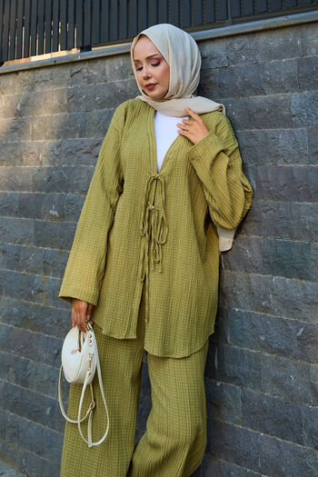 EBRUTESETTÜR Kimono Double Set with Tie-Up Detail on the Front