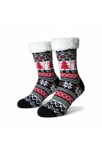Aware Time Christmas Themed Fleece-Lined Non-Slip Sole Knee-High Socks