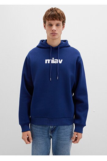 Mavi Miav Printed Hoodie Loose Fit Sweatshirt